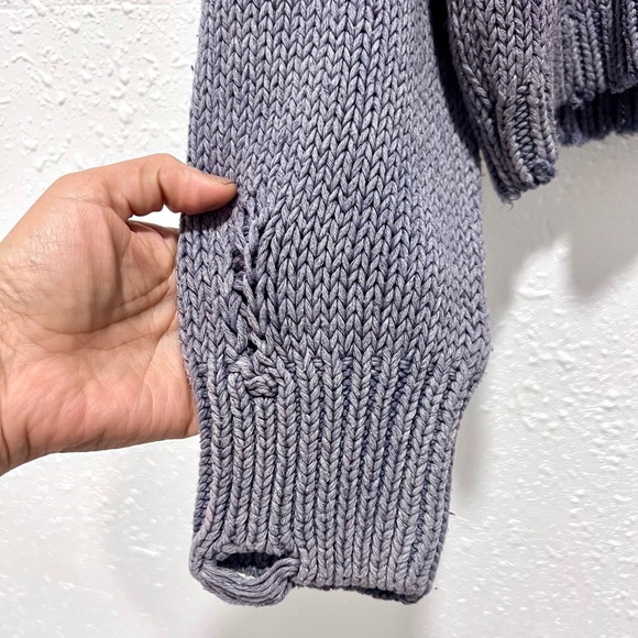 Zara Purple Distressed Knit Sweater L - Picture 10 of 10